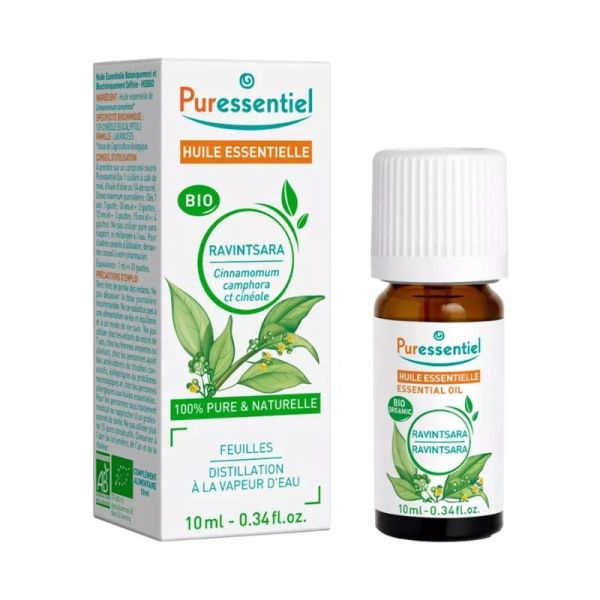 Puressentiel Huile Essentielle Ravintsara BIO | Immunité, hiver et voies respiratoires | 10 ml