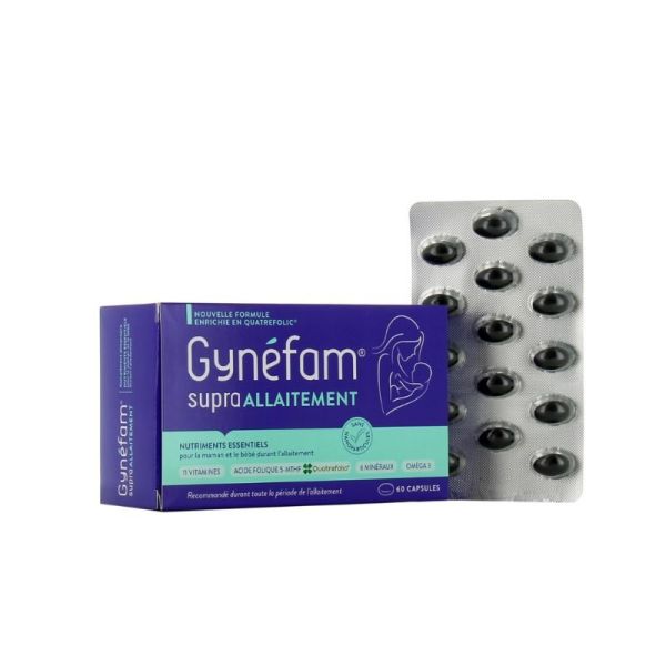 Effik Gynefam Supra Allaitement 60 Capsules - Complément Alimentaire Femmes  Allaitantes - Énergie et Vitalité - Allaitement Maternel Optimal -  Développement Bébé : : Bébé et Puériculture