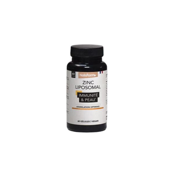 Zinc Liposomal 15 mg 60 gélules | NAT&FORM | Immunité et beauté de la peau – 60 gélules