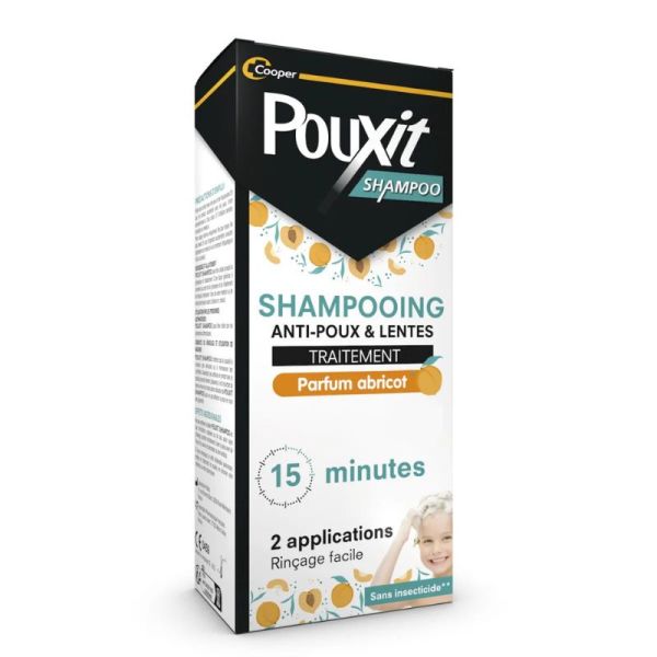 Pouxit Shampoo anti-poux | Traitement poux et lentes | Parfum Abricot | 200 ml