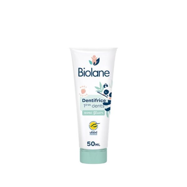 Biolane Dentifrice 1ères Dents 2-en-1 50 ml | Fluor 1000 ppm