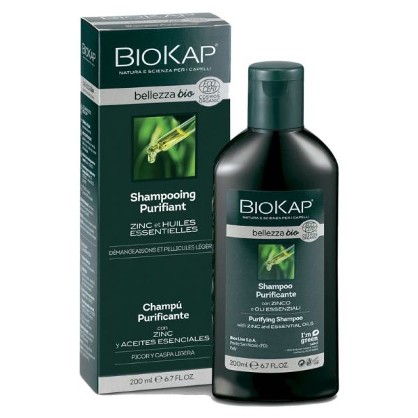 BioKap Shampooing bio purifiant | Pellicules légères et cuir chevelu inconfortable | 200 ml