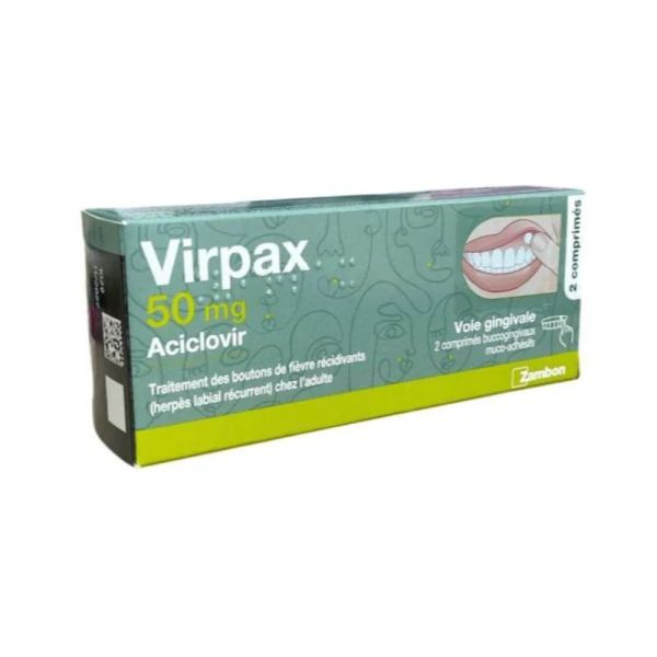 VIRPAX 50 Mg Buccogingival • 2 comprimés
