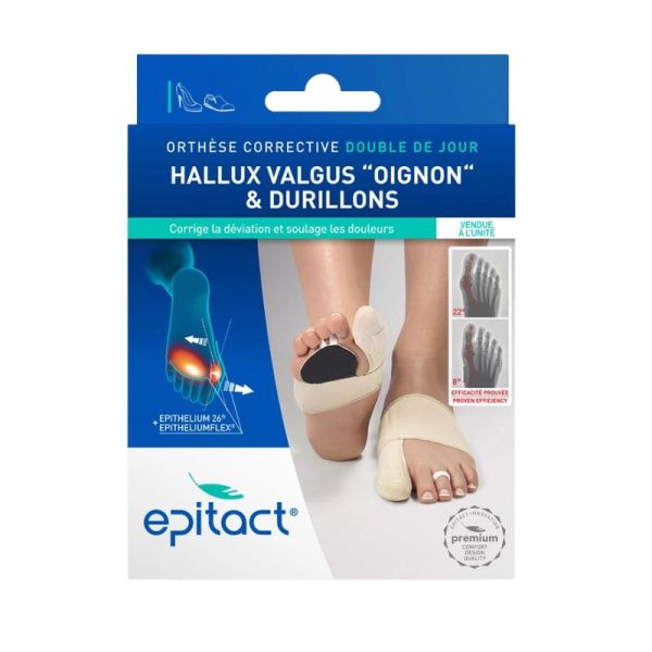 EPITACT | Orthèse Corrective Hallux Valgus Double | Taille L | Pied Gauche