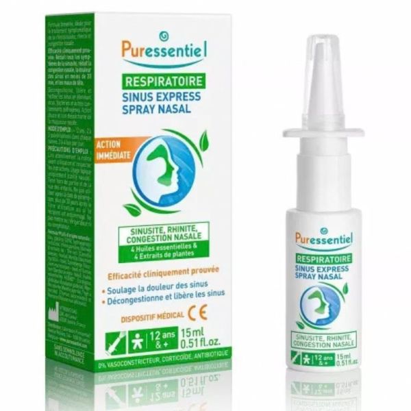 Puressentiel Sinus Express Spray Nasal | Sinusite, congestion et pression faciale | 15 ml
