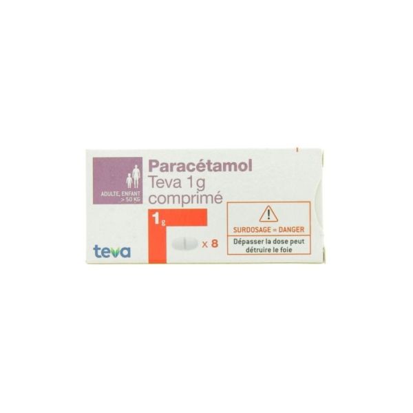 Paracetamol 1g 8 cpr Douleurs et fièvre