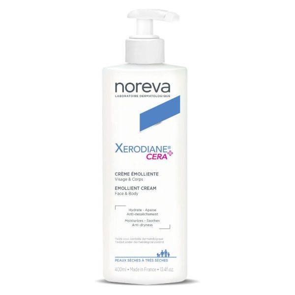 Noreva Xerodiane Cera+ Crème émolliente | Peaux sèches à très sèches | 400 ml