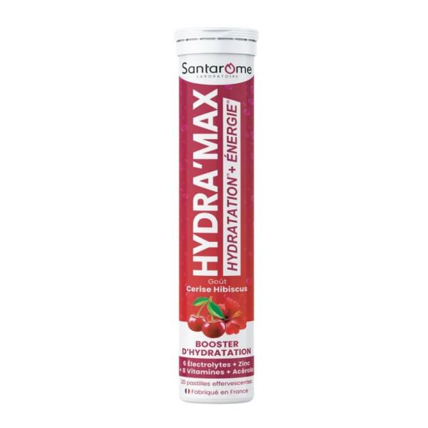 Santarome Hydra’Max Cerise Hibiscus | 20 Pastilles Effervescentes