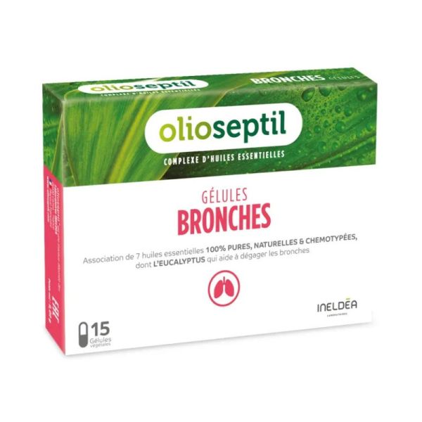 OLIOSEPTIL Bronches | Complexe d’huiles essentielles pour dégager les bronches | 15 gélules