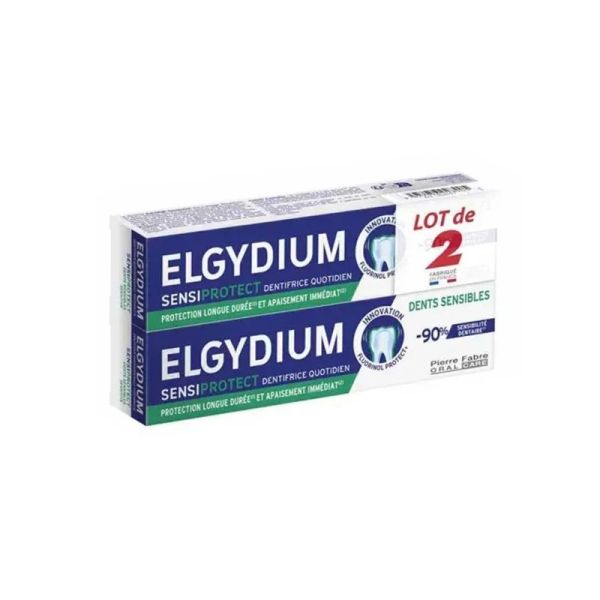 Elgydium Sensiprotect | Dentifrice Dents Sensibles 2 x 75 ml