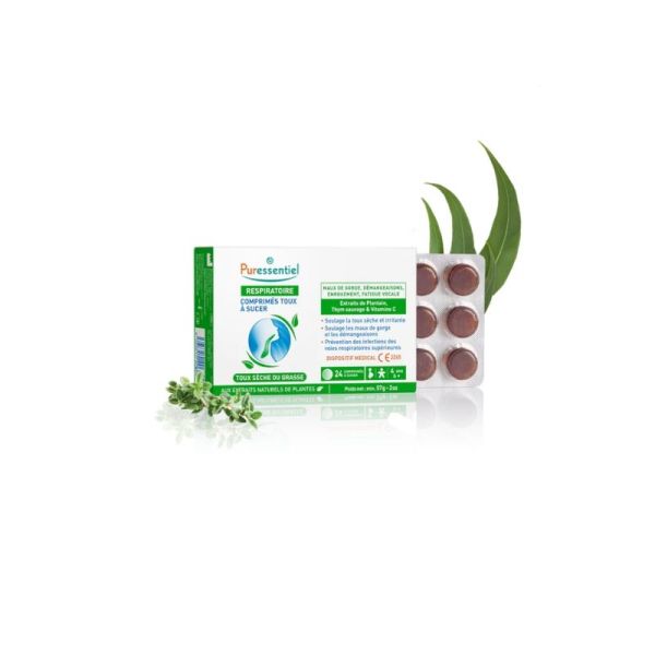 Puressentiel Comprimés Toux à sucer | Toux sèche, toux grasse et gorge irritée