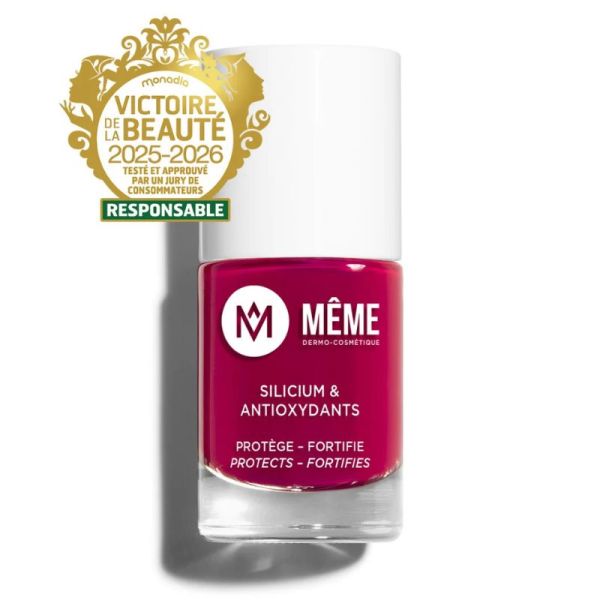 MÊME Cosmetics Vernis au Silicium Framboise | Rose foncé lumineux pour ongles fragiles | 10 ml