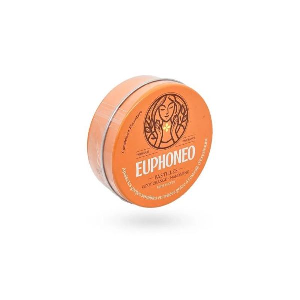 Euphoneo Orange Mandarine 50 pastilles sans sucre | Gorge et voix