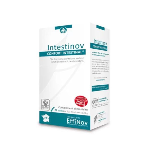 INTESTINOV | Glutamine, fibres et Curcuma | confort intestinal | 21 sticks