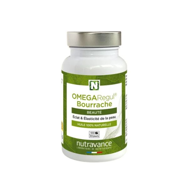 OMEGARegul® Bourrache | Huile de bourrache pour l’hydratation et l’élasticité de la peau | 100 gélules