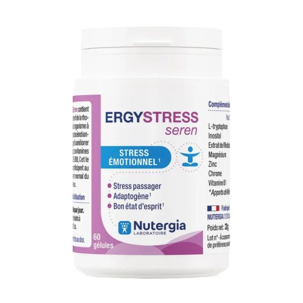 ERGYSTRESS® Seren Nutergia | Stress émotionnel, sérénité et pulsions sucrées | 60 gélules