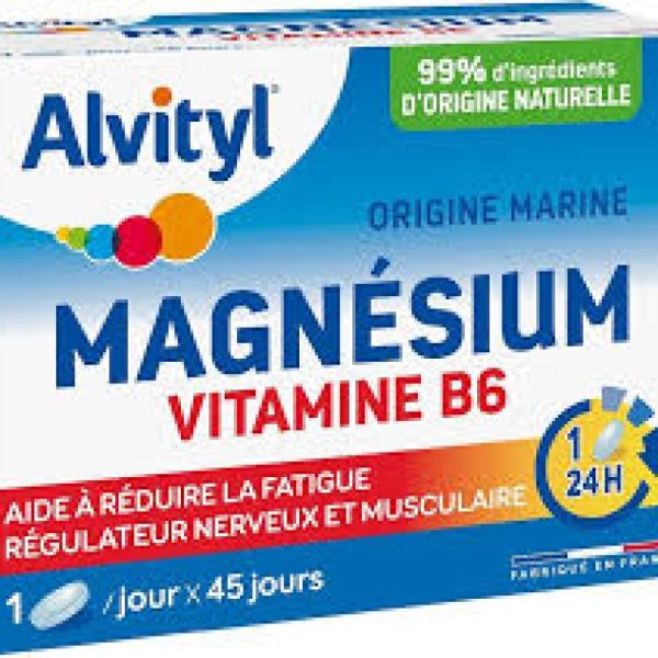 Alvityl Magnésium Vitamine B6 45 comprimés – Complément alimentaire fatigue et stress