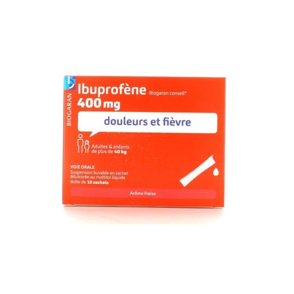 Ibuprofene 400Mg 10 Sachets douleurs et fièvre