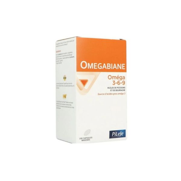 PiLeJe Omegabiane Oméga 3-6-9 | Huiles de poisson et de bourrache, 100 capsules