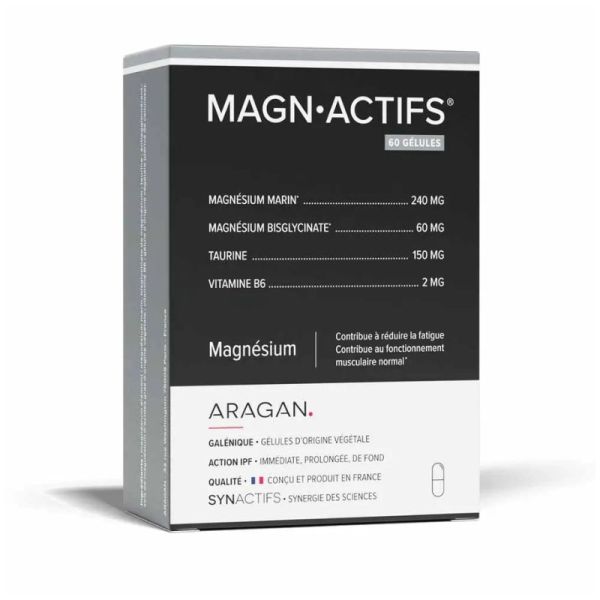 MAGN•ACTIFS® | Magnésium marin, bisglycinate et vitamine B6 | 60 gélules