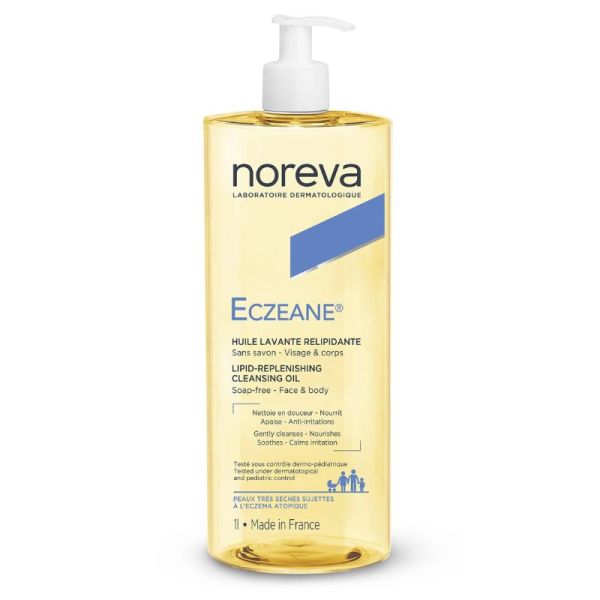 Noreva Eczeane Huile lavante relipidante | Peaux très sèches à tendance atopique et à l'eczéma | 1 L