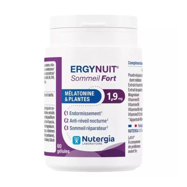 ERGYNUIT® Sommeil Fort Nutergia | Mélatonine 1,9 mg | cure 60 gélules