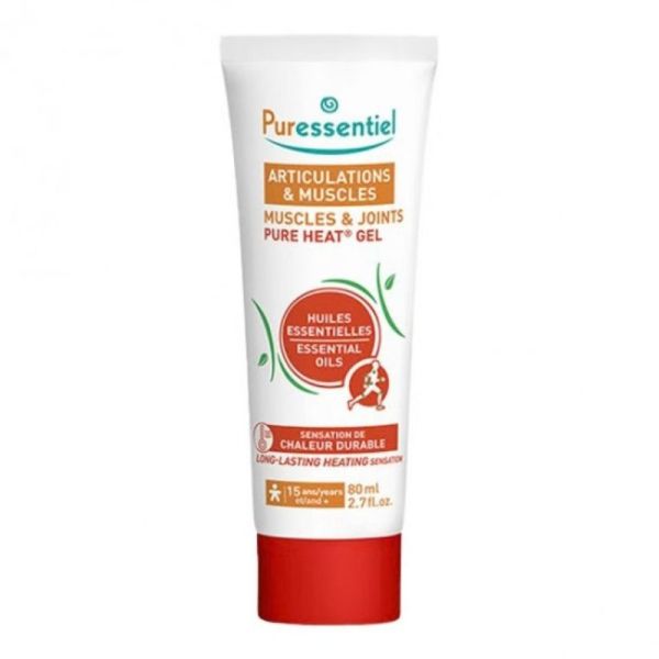 Puressentiel Gel Pure Heat® Articulations & Muscles  | Effet chauffant jusqu’à 2 h | 80 ml