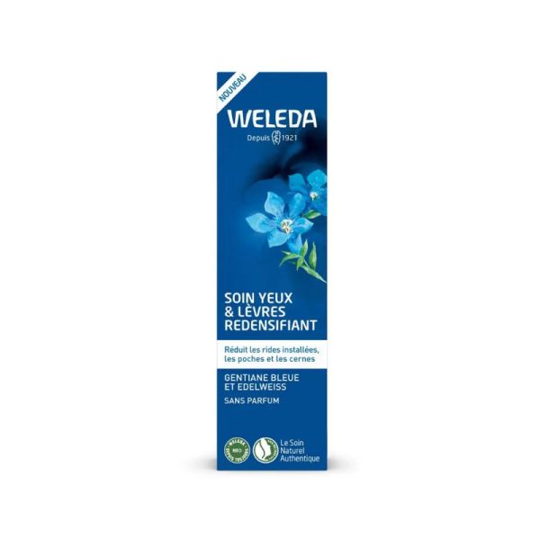 Weleda Soin Yeux et Lèvres Redensifiant | soin anti-ride Gentiane Bleue & Edelweiss | 10 ml