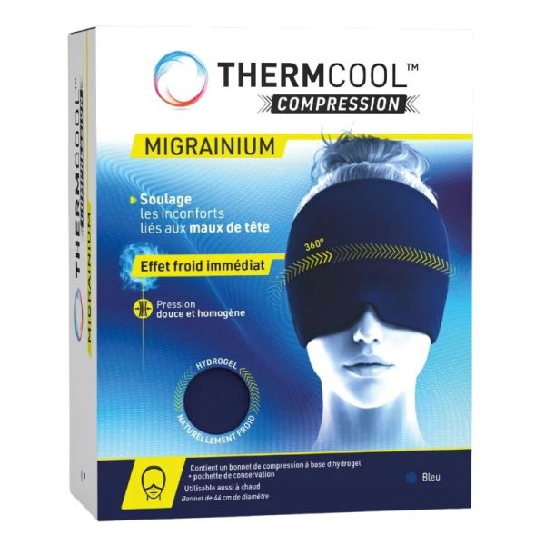 ThermCool Compression Migrainium Bleu | Bonnet Migraine & maux de têtes Chaud/Froid