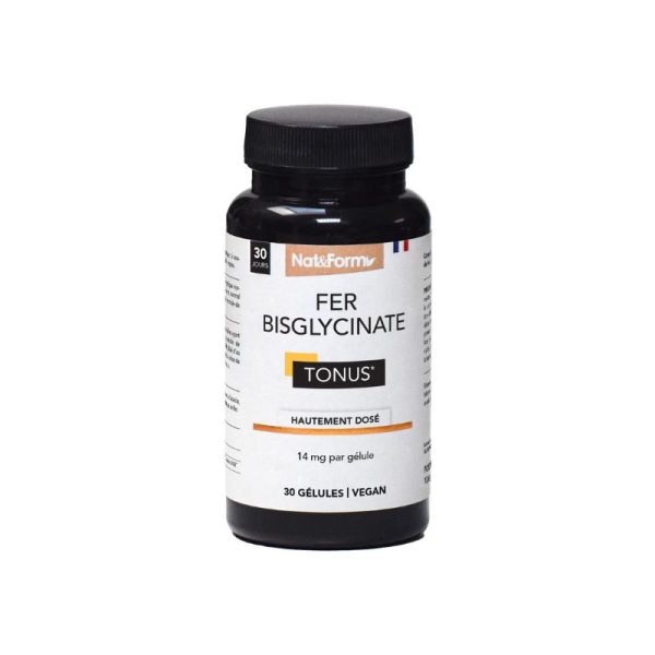 Nat&Form Fer Bisglycinate Vegan 14 mg 30 gélules | Tonus et vitalité
