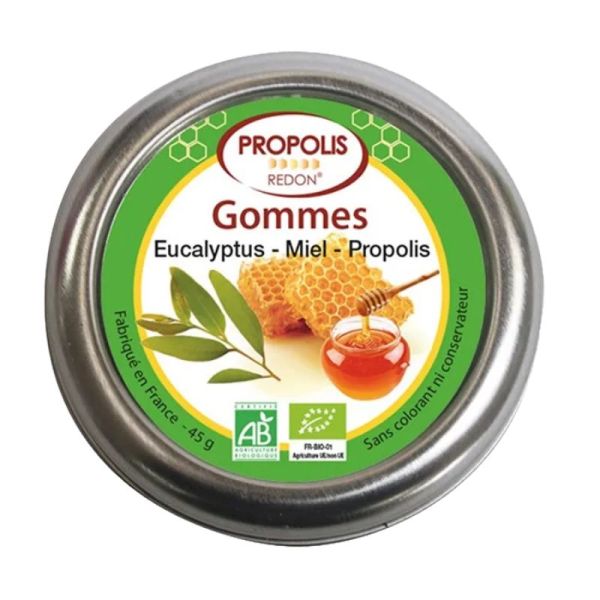 Redon Propolis | Gommes bio Eucalyptus, Miel et Propolis | 45 g