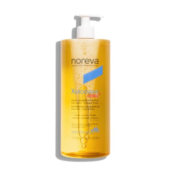 Noreva Xerodiane Cera+ Huile lavante nutritive | Visage et corps | 1 L