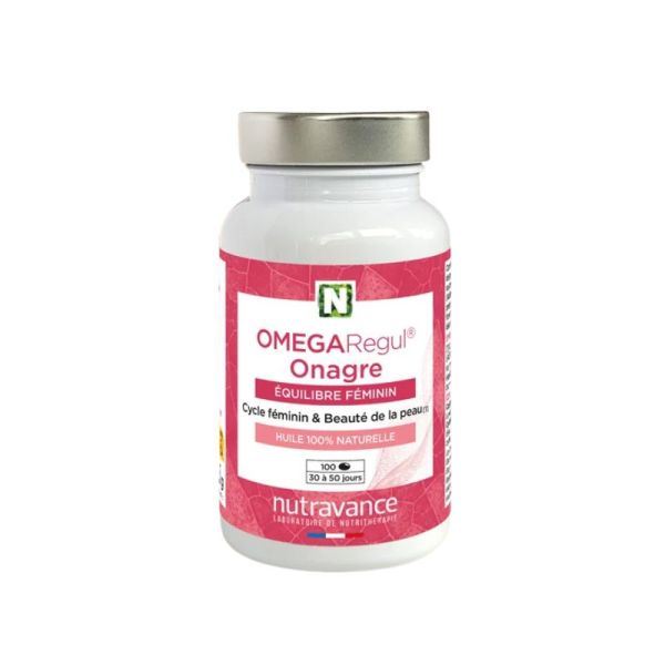 OMEGARegul® Onagre | Huile d’onagre pour le cycle féminin et la beauté de la peau | 100 capsules