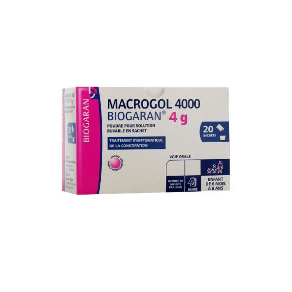 Macrogol 4000 4G 20 sachets constipation