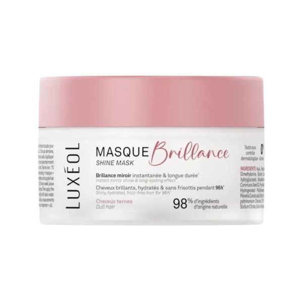 Luxéol Masque Brillance 200 ml | Hydrate, nourrit et révèle l’éclat des cheveux