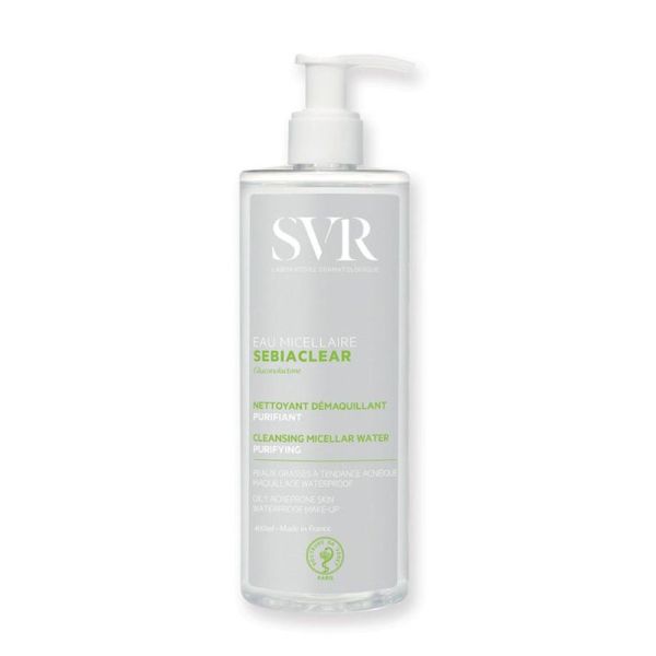 SVR Sebiaclear Eau Micellaire 400 ml | Nettoie, démaquille et purifie les peaux grasses