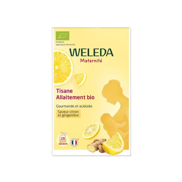 Tisane Allaitement Bio Citron Gingembre Weleda | femmes allaitantes | 20 sachets