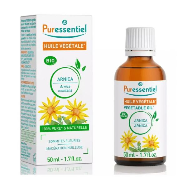 Puressentiel Huile Végétale BIO Arnica | Bleus, bosses, muscles et récupération | 50 ml