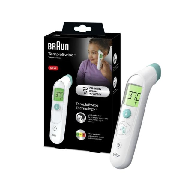 BRAUN Thermomètre Digital Frontal • Modèle TempleSwipe BST200