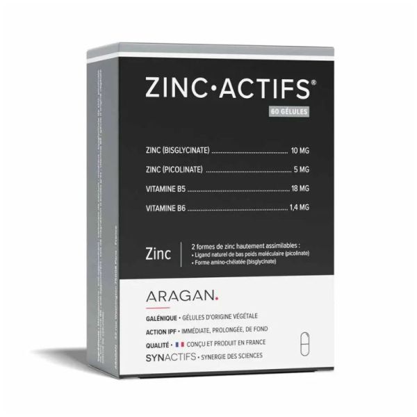 ZINC•ACTIFS® | Zinc bisglycinate et picolinate | 60 gélules