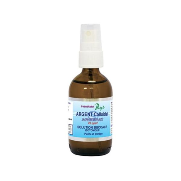 Argent Colloïdal PharmaPhyt 25 ppm Solution Buccale Isotonique | Spray 100 ml
