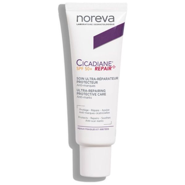 Cicadiane Repair+ Soin Ultra Réparateur Protecteur SPF50+ | Peaux lésées, irritées et cicatrices exposées au soleil | 40 ml