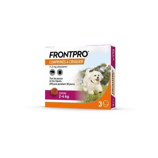 Frontpro 11 mg antipuces et antitiques | Chien de 2 à 4 kg