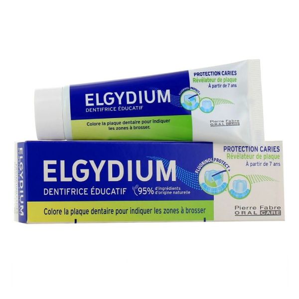 Elgydium Révélateur de Plaque | Dentifrice éducatif anti-caries dès 7 ans | 50 ml