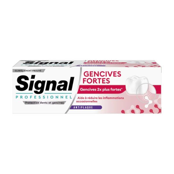 Signal Professionnel Gencives Fortes Anti-Plaque | Soin ciblé plaque, tartre et gencives | 75 ml