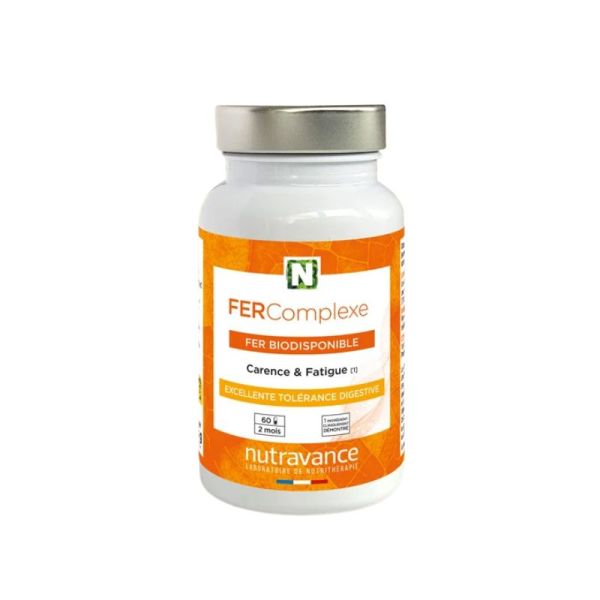 FERComplexe® Nutravance | Fer bisglycinate pour réduire la fatigue | 60 gélules