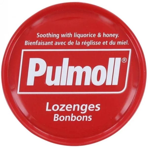 Pulmoll Classic Rouge | Pastilles pour la gorge | Réglisse & miel | 75 g