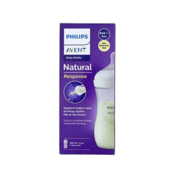 Avent Natural Biberon en verre 120 ml avec tétine à réponse naturelle