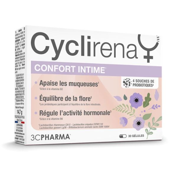 Cyclirena Confort Intime | apaise les muqueuses | 30 Gélules