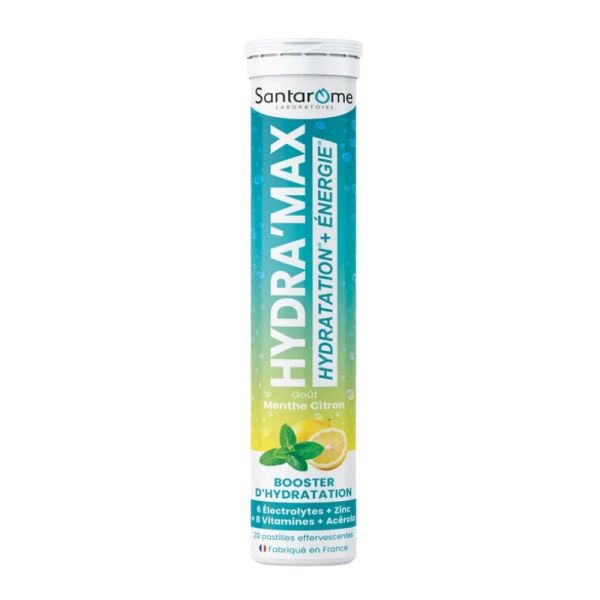 Santarome Hydra’Max Menthe Citron | 20 Pastilles Effervescentes